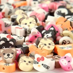 Abalorios caritas de animales 10mm. 200 unidades