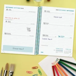 Agenda espiral cuarto 2025-26 Diva Colors semana vista horizontal 2025-2026