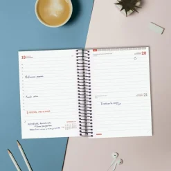 Agenda espiral E8 azul 2025-2026 día página