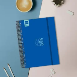 Agenda espiral E10 azul 2025-2026 día página