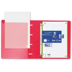 Archivador A4 4 anillas con recambio colores surtidos