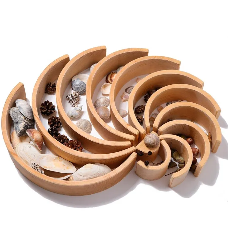 Arco iris madera apilable color natural 12 piezas