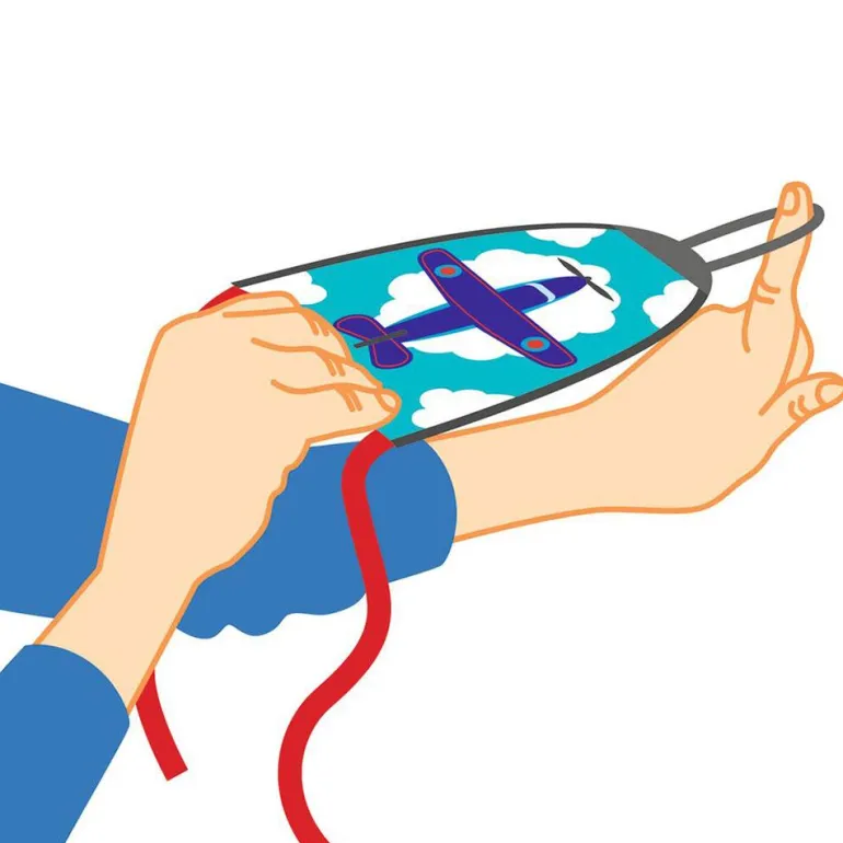 Avión de tela dedojet