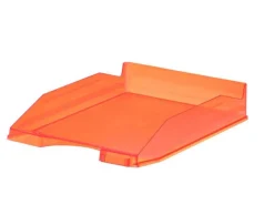 Bandeja de plástico translúcido naranja fluorescente