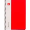 Bloc A4 color rojo pauta 3mm. 80 hojas serie Plus