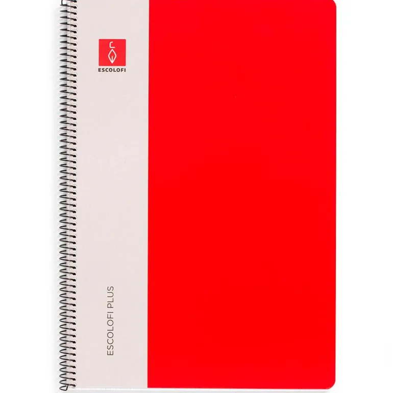 Bloc A4 color rojo pauta 3mm. 80 hojas serie Plus