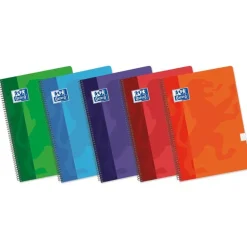 Bloc A4 cuadro 4mm. 80 hojas tapa blanda colores básicos Oxford Classic