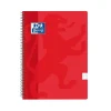 Bloc A4 rojo cuadro 4mm. tapa plástico 80 hojas Oxford
