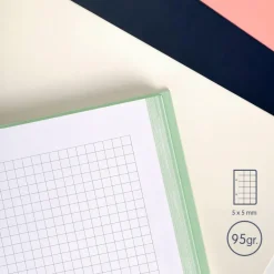 Bloc A5 tapa dura cuadro 5x5mm 80 hojas rosa serie 1918 Milan