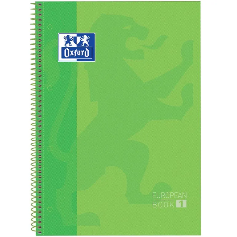 Bloc A4 verde manzana cuadro 5mm. 80 hojas Europeanbook