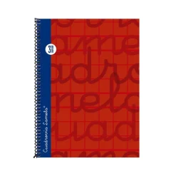 Bloc cuarto cuadrovía 3mm. 80 hojas tapa extra dura rojo