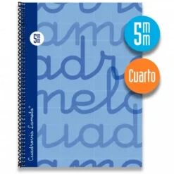Bloc cuarto cuadrovía 5mm. 80 hojas tapa extra dura azul