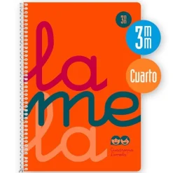 Bloc cuarto cuadrovía 3mm. 80 hojas tapa de polipropileno naranja flúor