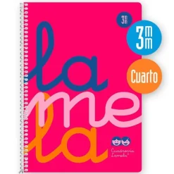 Bloc cuarto cuadrovía 3mm. 80 hojas tapa polipropileno rosa flúor