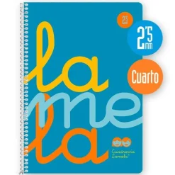 Bloc cuarto cuadrovía 2,5mm. 80 hojas tapa polipropileno flúor azul