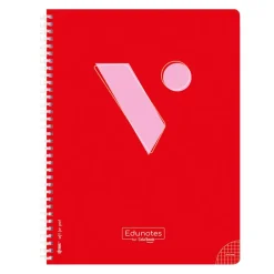 Bloc Edunotes A4 80 hojas cuadrícula 4x4 rojo