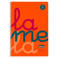 Bloc folio cuadrovía 2,5mm. 80 hojas folio tapa de polipropileno naranja flúor