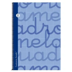 Bloc folio cuadrovía 2,5mm 80 hojas tapa extra dura azul