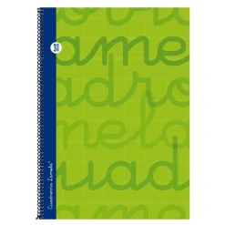 Bloc folio cuadrovía 3mm 80 hojas tapa extra dura verde