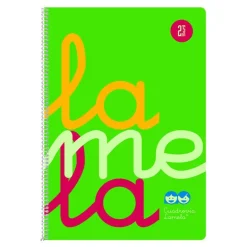 Bloc folio cuadrovía 2,5mm. 80 hojas tapa de polipropileno verde flúor