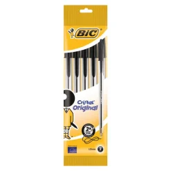 Bolígrafo Bic Cristal tinta negra 5 unidades