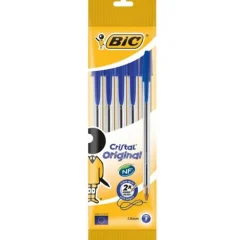 Bolígrafo Bic Cristal tinta azul 5 unidades