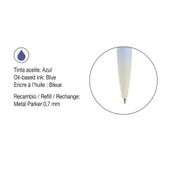 Bolígrafo degradado lila tinta azul