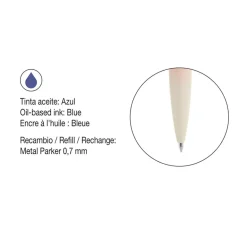 Bolígrafo degradado naranja tinta azul