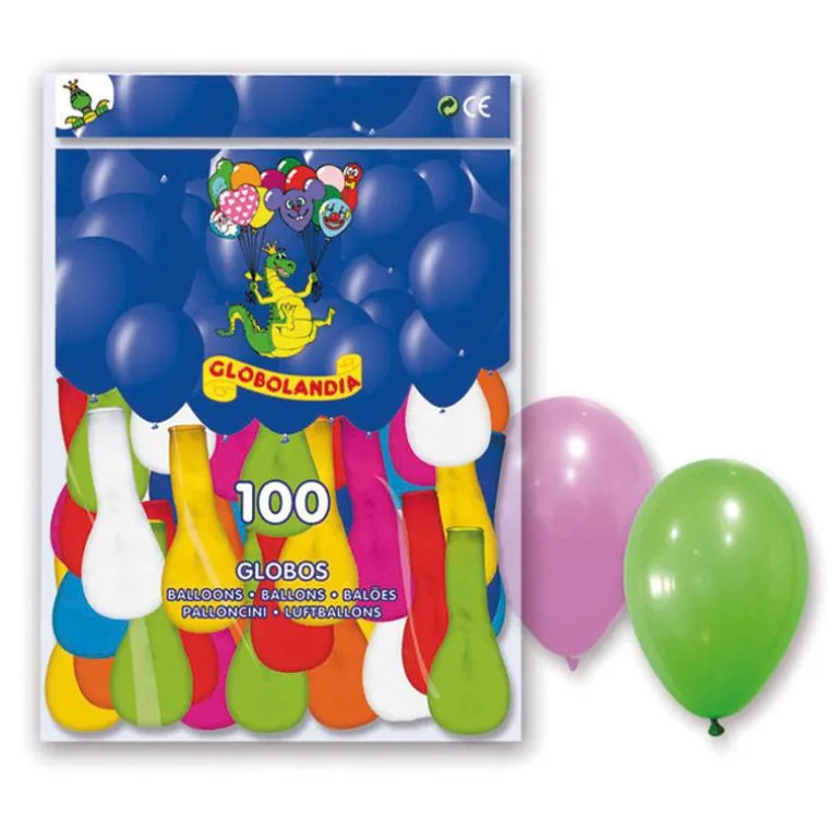Bolsa de 100 globos surtidos de colores