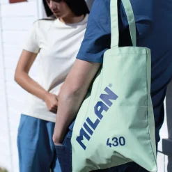 Bolsa de tela tote bag color verde serie 1918