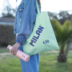 Bolsa de tela tote bag color verde serie 1918