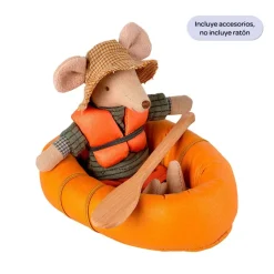 Bote hinchable algodón 12cm. con chaleco salvavidas Maileg