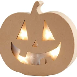 Calabaza con luz Halloween papel maché 22x20x4cm