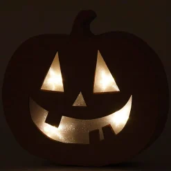Calabaza con luz Halloween papel maché 22x20x4cm