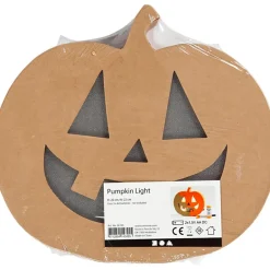Calabaza con luz Halloween papel maché 22x20x4cm