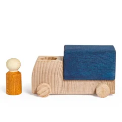 Camión madera azul Lubu con figura