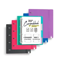 Carpebloc A4 4 anillas 35mm. PP foam con recambio de 100 hojas color verde