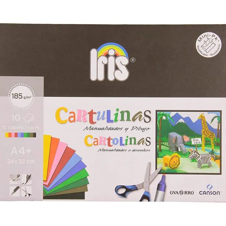 Cartulina A4 10 colores Canson