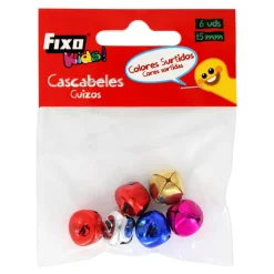 Cascabeles de metal 6 unidades de colores