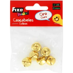 Cascabeles dorados 15mm blíster 6 uds.