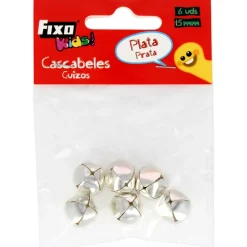 Cascabeles plata 15mm 6 unidades