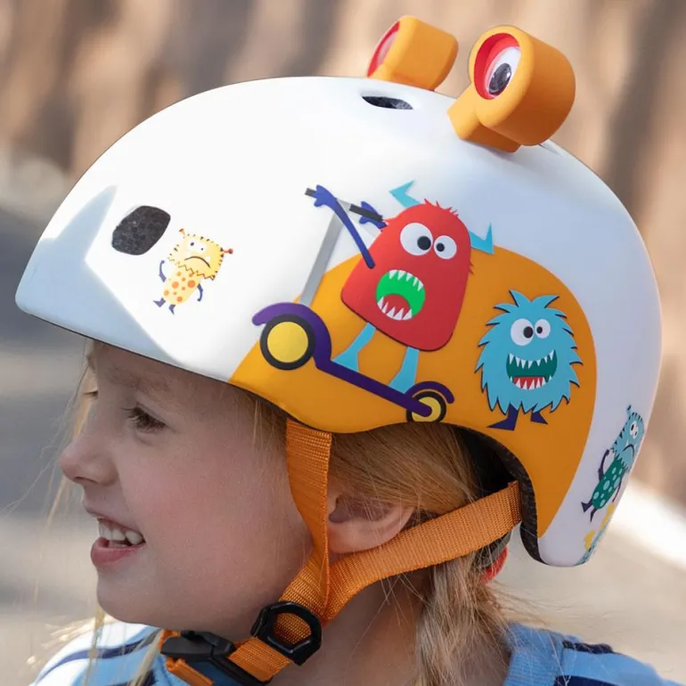 Casco Micro monstruos 3D talla M con Led trasera