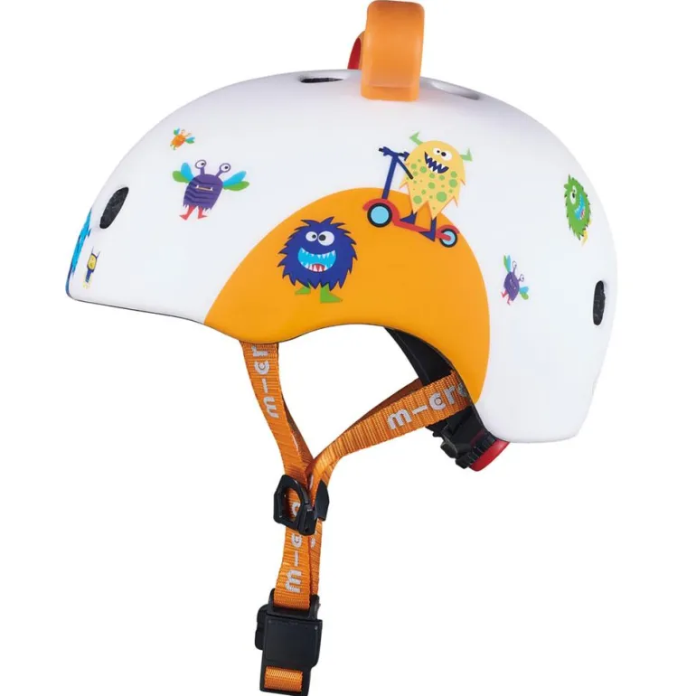 Casco Micro monstruos 3D talla M con Led trasera