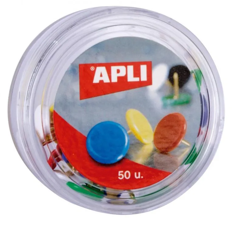 Chinchetas de colores estuche 50 unidades, caja 16 estuches