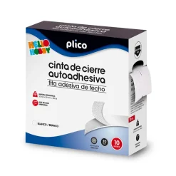 Cinta de velcro autoadhesiva blanca 10m x 20mm.