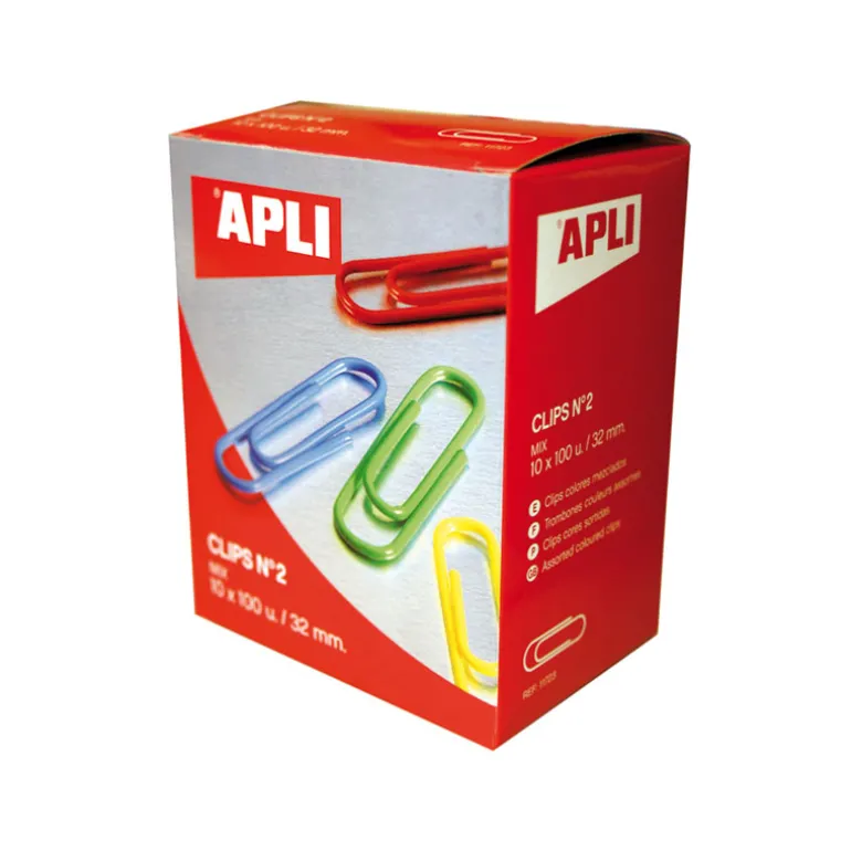 Clips de colores 100 unidades 32mm Apli