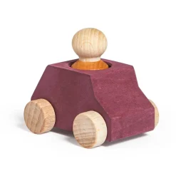 Coche madera morado Lubu con figura naranja