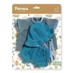 Conjunto camisa y pantalón azul verano 32cm con gorro