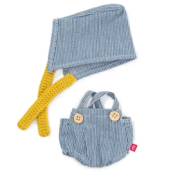 Conjunto mono rayas con gorro 21cm