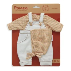 Conjunto peto blanco con camisa y gorro a rombos 32cm.